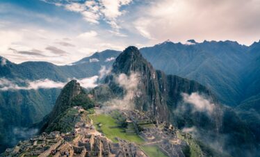 mountain with clouds
